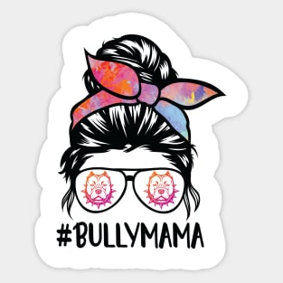 American bully mom messy bun Sticker